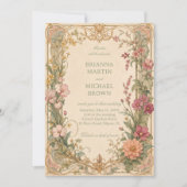 Invitation Botanique de fleur sauvage vintage (Devant)