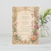 Invitation Botanique de fleur sauvage vintage (Debout devant)