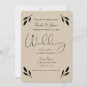 Invitation Botanique de la feuille noire Rustique moderne Mar (Devant)