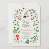 Invitation Botanique de lapin et de trèfle (Devant)