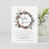 Invitation Botanique de Sienna| Baby shower d'aquarelle Wreat (Debout devant)