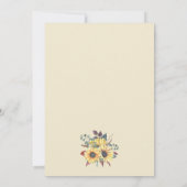 Invitation botanique de tournesol rustique (Dos)