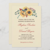 Invitation botanique de tournesol rustique (Devant / Derrière)