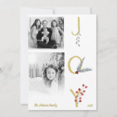Invitation Botanique de vacances Joy Rustic Gold Minimal Phot (Devant)