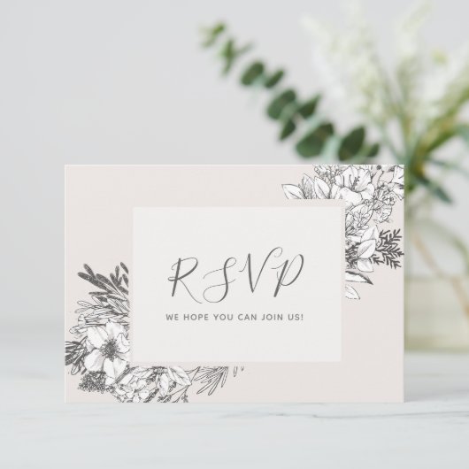 Invitation BOTANIQUE DESSINÉE À LA MAIN Design Moderne Flush (Debout devant)