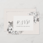 Invitation BOTANIQUE DESSINÉE À LA MAIN Design Moderne Flush  (Devant / Derrière)