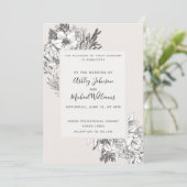 Invitation BOTANIQUE DESSINÉE À LA MAIN Design Moderne Flush  (Debout devant)