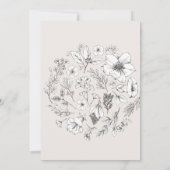 Invitation BOTANIQUE DESSINÉE À LA MAIN Design Moderne Flush  (Dos)