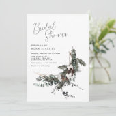 Invitation Botanique D'Hiver À La Douche Nuptiale (Debout devant)