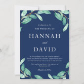 Invitation Botanique du soir | Verdure sur Mariage blanc (Devant)