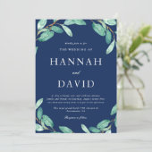 Invitation Botanique du soir | Verdure sur Mariage blanc (Debout devant)