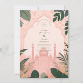 Invitation Botanique Élégant Floral Mariage islamique (Devant)