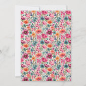 Invitation Botanique Élégant Gras Fête des mariées Fleur sauv (Dos)