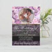 Invitation Botanique Élégant Mariage photo tout en un (Debout devant)