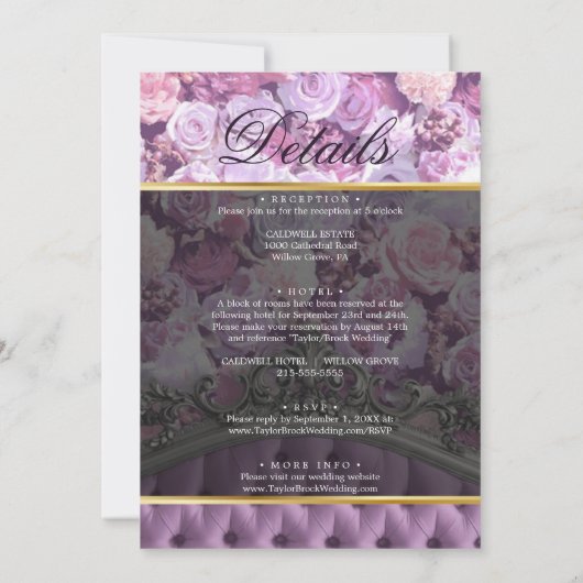 Invitation Botanique Élégant Mariage photo tout en un (Dos)