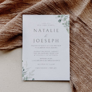 Invitation Botanique Élégante verdure Mariage moderne