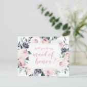 Invitation Botanique en fleurs Serez-vous ma servante d'honne (Debout devant)