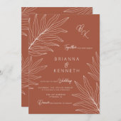 Invitation Botanique en terre cuite avec Mariage photo Arch (Devant / Derrière)