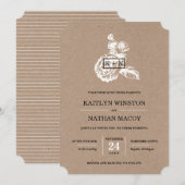 Invitation Botanique esquissé vintage (Devant / Derrière)