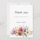Invitation Botanique été coloré Merci floral (Devant)