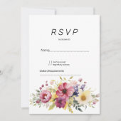 Invitation Botanique été fleuri coloré RSVP (Devant)