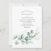 Invitation Botanique Eucalyptus Rustique Boho Mariage de verd (Devant)