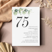 Invitation Botanique Eucalyptus Vert 75e anniversaire