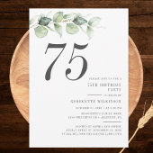 Invitation Botanique Eucalyptus Vert 75e anniversaire