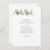 Invitation Botanique Eucalyptus Vert Mariage rustique (Devant / Derrière)