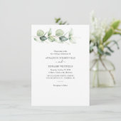 Invitation Botanique Eucalyptus Vert Mariage rustique (Debout devant)