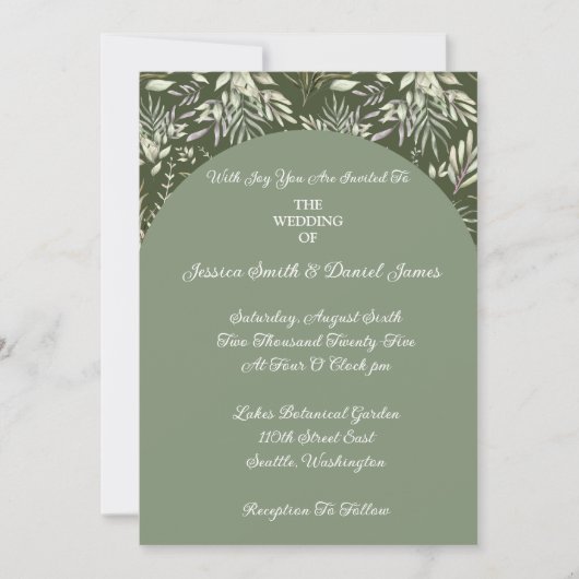 Invitation Botanique Faire-part de mariage-Matte (Devant)