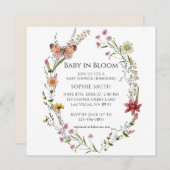 Invitation Botanique fleur sauvage Un Baby shower En Fleur (Devant / Derrière)