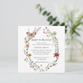 Invitation Botanique fleur sauvage Un Baby shower En Fleur (Debout devant)