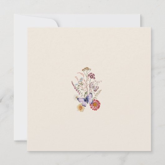 Invitation Botanique fleur sauvage Un Baby shower En Fleur (Dos)