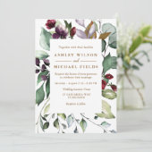 Invitation Botanique Floral Aquarelle Bordure Mariage moderne (Debout devant)