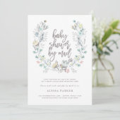 Invitation Botanique Floral| Baby shower par courrier (Debout devant)