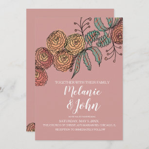 Invitation Botanique Floral Carnation Mariage de verdure