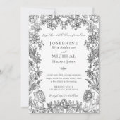 Invitation Botanique Floral Élégant Mariage formel (Devant)