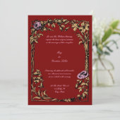 Invitation Botanique Floral Rose Vine Mariage frontalier (Debout devant)