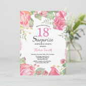Invitation Botanique Floral Surprise 18e anniversaire Invitat (Debout devant)