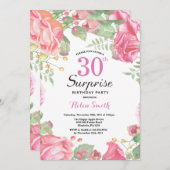 Invitation Botanique Floral Surprise 30e anniversaire Invitat (Devant / Derrière)