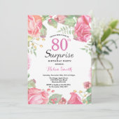 Invitation Botanique Floral Surprise 80e anniversaire Invitat (Debout devant)