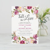Invitation Botanique Floral Tombe Dans L'Amour Toutes Les Sai (Debout devant)