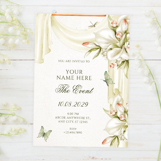 Invitation Botanique florale décorative