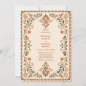 Invitation Botanique florale mexicaine folklorique rustique (Devant)
