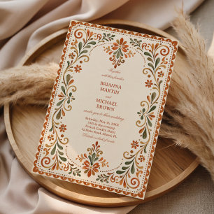 Invitation Botanique florale mexicaine folklorique rustique