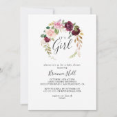 Invitation Botanique florale rustique C'est un Baby shower fé (Devant)