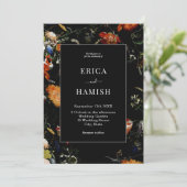 Invitation Botanique foncé romantique Mariage floral (Debout devant)