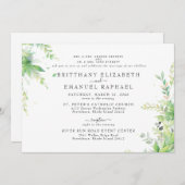 Invitation Botanique Grace Horizontale 2 Lieux Mariage (Devant / Derrière)