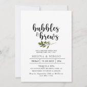 Invitation Botanique Green Bubbles & Brews Bridal douche (Devant)